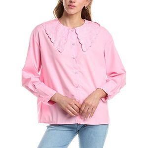 Colette Rose Womens  Button Front Top, Pink